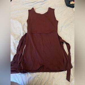 Maroon Athleisure Tennis Dress/Skort